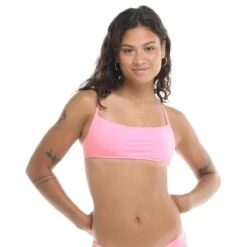 Body Glove Solid Rose Bikini Top In Candyfloss